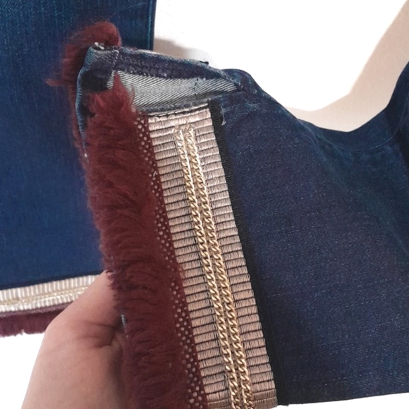 7 For All Mankind Women's 27 High Rise Blue Fringe Jeans - Picture 5 of 7